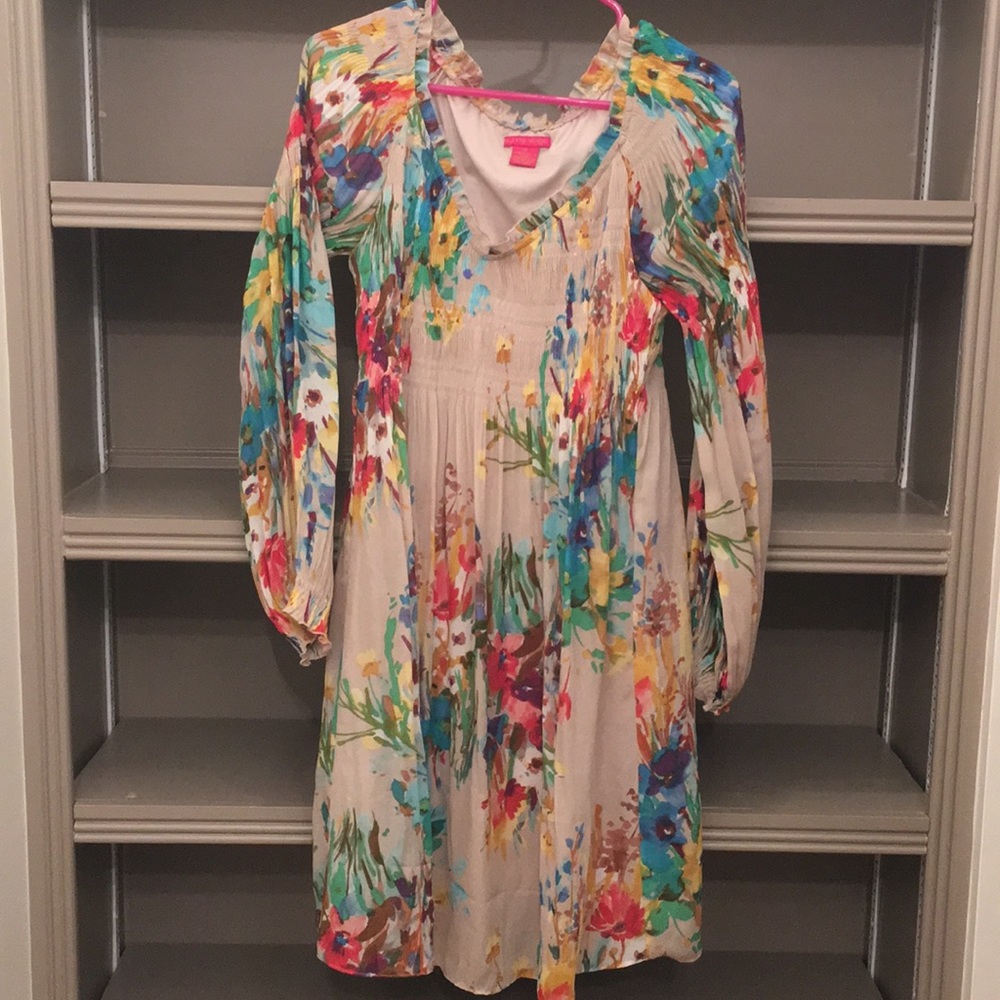 Long-sleeve, Floral Dress